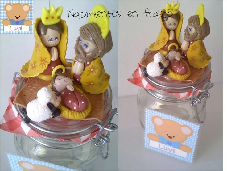 nacimientos en frasco. porcelana fría | Pasta francesa, porcelana ...