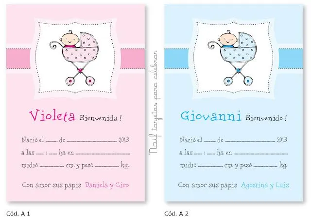 Naif tarjetas para celebrar: nacimiento