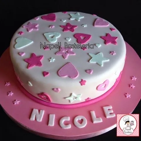 Napell Pasteleria: Torta corazones y estrellas | Tortas Infantiles ... Napell Pasteleria: Torta corazones y estrellas | Tortas Infantiles ...