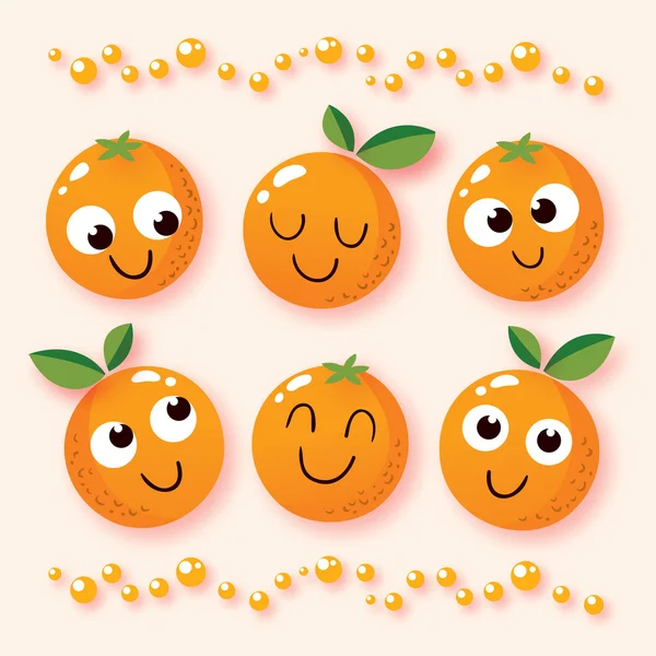 naranjas feliz de dibujos animados — Vector stock © Aliasching ...