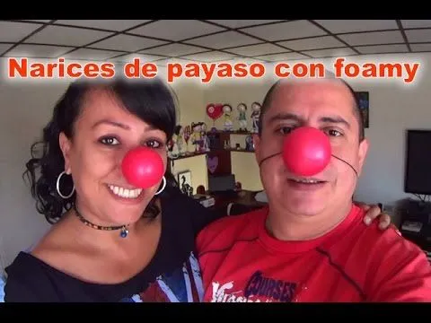 Cómo hacer nariz de payaso con foamy o goma eva y bolitas de ... Cómo hacer nariz de payaso con foamy o goma eva y bolitas de ...
