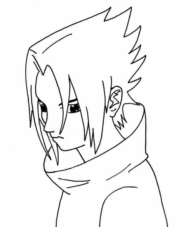 naruto para colorear sasuke