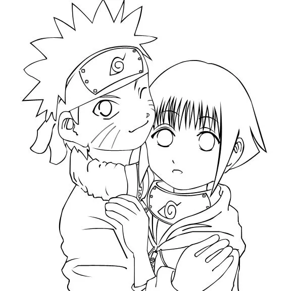 IMAGEN PARA COLOREAR NARUTO Y HINATA - Imagui