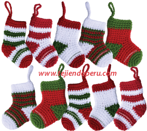 Tutorial: botitas o medias de Navidad tejidas a crochet (Christmas ... Tutorial: botitas o medias de Navidad tejidas a crochet (Christmas ...