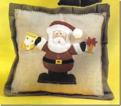 Navidad cojín con papá Noel de fieltro | fiestas de Navidad