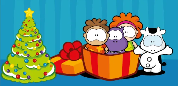 Navidad con Cowco y sus amigos - vector | Vector ClipArt