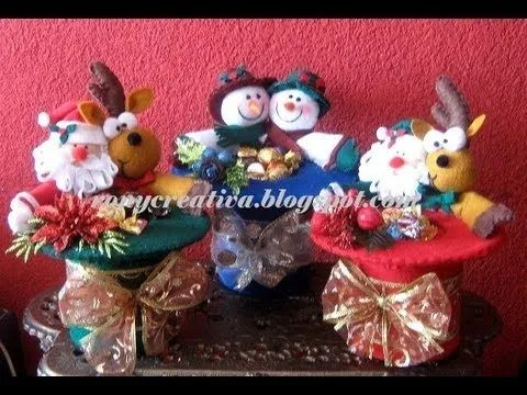 Navidad) COMO HACER UN HERMOSO BOMBONERO- SOMBRERO DULCERO PARA ...