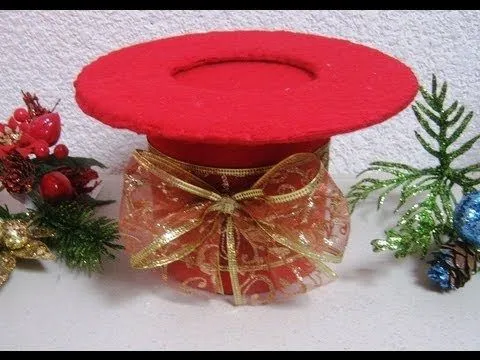 Navidad) COMO HACER UN HERMOSO BOMBONERO- SOMBRERO DULCERO PARA ...