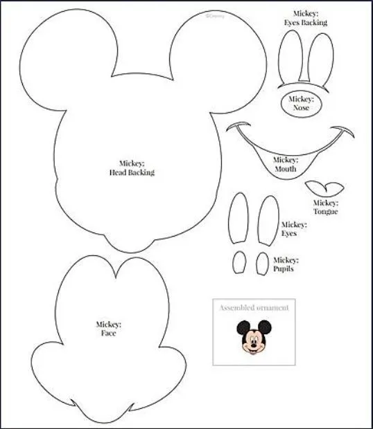 ❀◕‿◕❀ NAVIDAD con Motivos de Disney | Mickey mouse crafts, Mickey mouse  template, Mickey craft