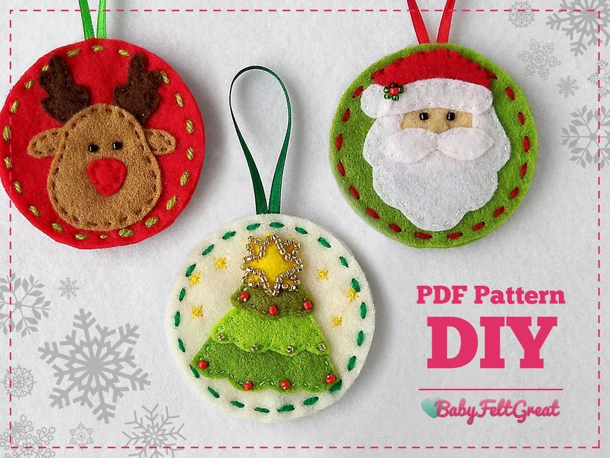 Navidad Patrones DIY PDF adornos fieltro Set rojo 1 Árbol - Etsy México Navidad Patrones DIY PDF adornos fieltro Set rojo 1 Árbol - Etsy México