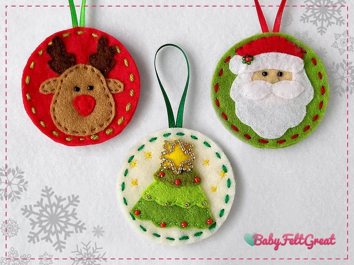 Navidad Patrones PDF DIY adornos fieltro Set rojo completo - Etsy México Navidad Patrones PDF DIY adornos fieltro Set rojo completo - Etsy México