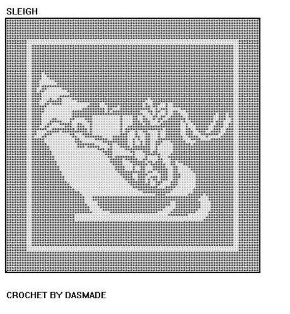 NAVIDAD TRINEO FILET CROCHET TAPETE AFGANO PATRÓN por dasmade