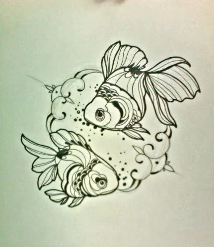 a neat line art goldfish tattoo design | MY TATOO IDEAS | Pinterest a neat line art goldfish tattoo design | MY TATOO IDEAS | Pinterest