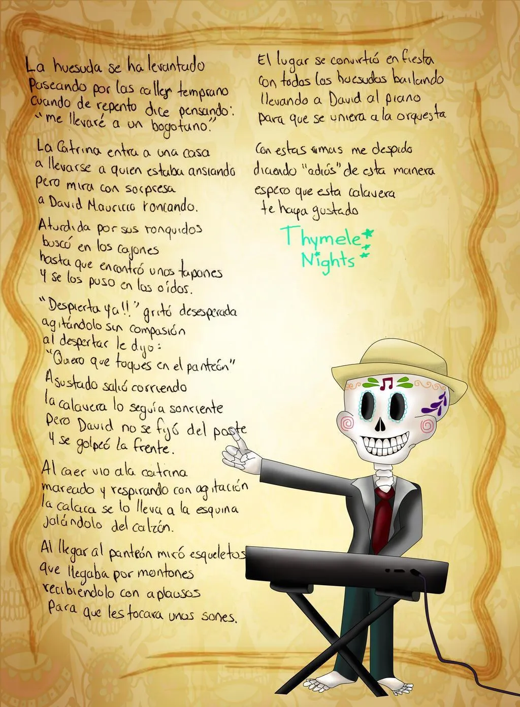Necesito una calavera literaria para una maestra llamada Rosalinda, que los  versos sean cortos y esta tenga - Brainly.lat