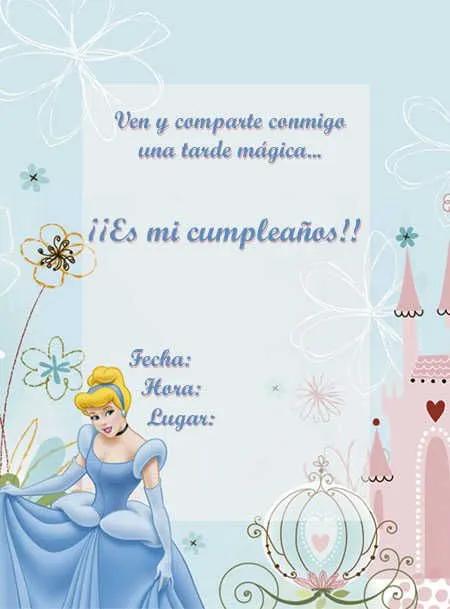 Hacer invitaciónes de cenicienta - Imagui