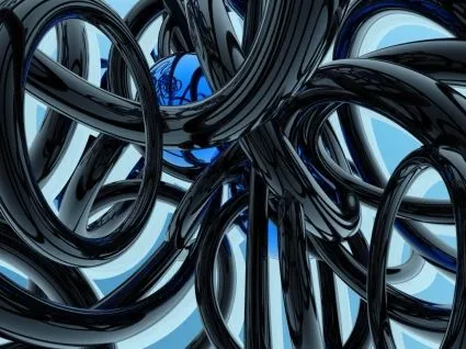 Negro y azul Abstract Wallpaper en 3D 3D - Wallpapers para su ...
