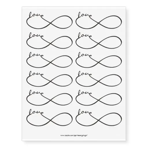Negro de Lemniscate del amor del infinito + su Tatuajes Temporales ...