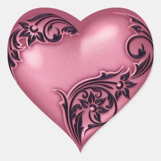 Negro del rosa w de la voluta del corazón calcomanía de corazón ... Negro del rosa w de la voluta del corazón calcomanía de corazón ...