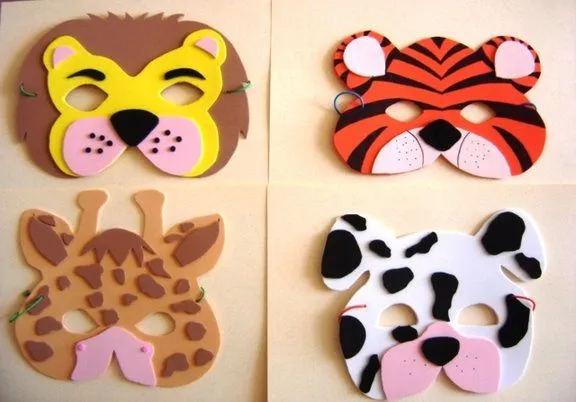 Qué hacer con nenes: MASCARAS DE ANIMALES CON FOAMI Qué hacer con nenes: MASCARAS DE ANIMALES CON FOAMI
