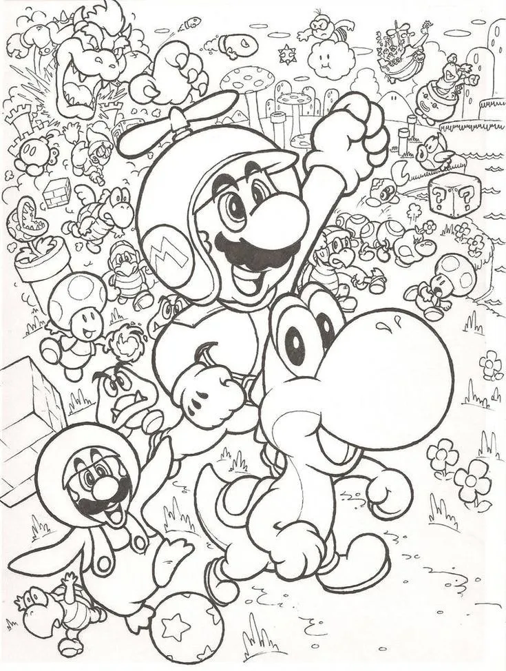 New Super Mario Bros. Wii by mattdog1000000 | Mario para colorear, Páginas para colorear disney, Mario bros para colorear