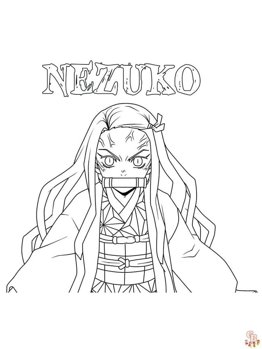 Nezuko Coloring Pages - Hojas imprimibles gratis para niños