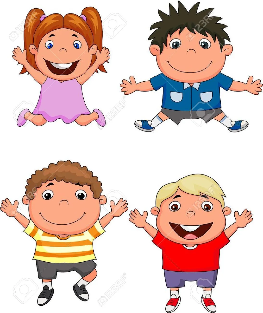 NiÃ±os Felices Dibujos Animados Imágenes De Archivo, Vectores, NiÃ ...