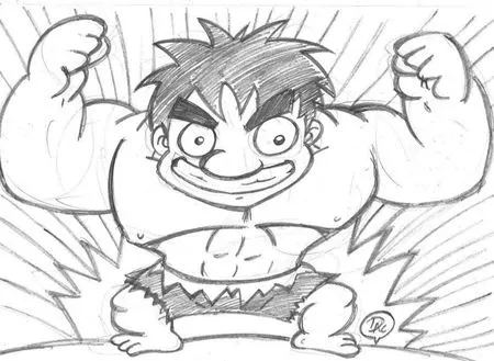 Nikochan Art: Hulk por DAC, David Alcalá Cerrada