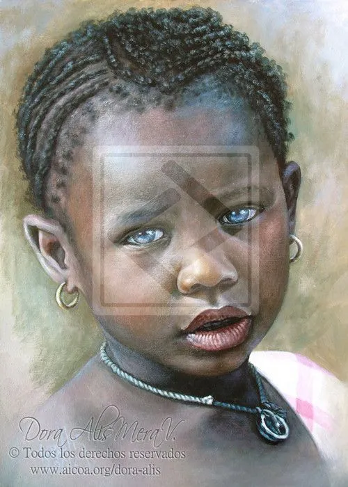 Niña de África 3 25 x 35 Óleo sobreLienzo - 2012 | Niños de África ...