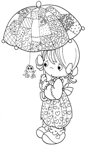 Niña asustada con araña, dibujo para colorear | Dibujos Disney