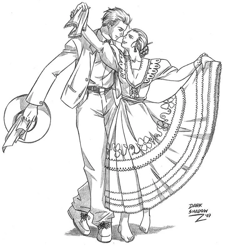 Niña bailando marinera para colorear - Imagui | imagenes para ...