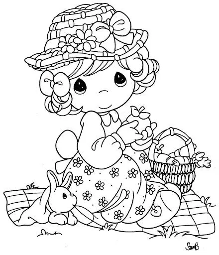 Niña celebrando pascua para colorear | Dibujos Disney Niña celebrando pascua para colorear | Dibujos Disney