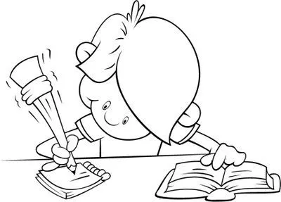 Imagenes de ninos estudiando en caricatura