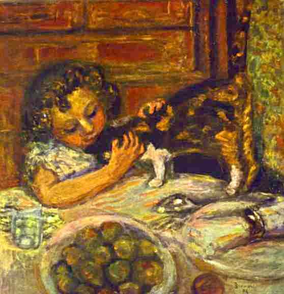 Niña con un gato, 1899 de Pierre Bonnard (1867-1947, France)