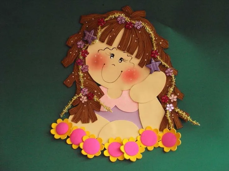 niña en goma eva | ambientación de aula-jardín de niños | Pinterest