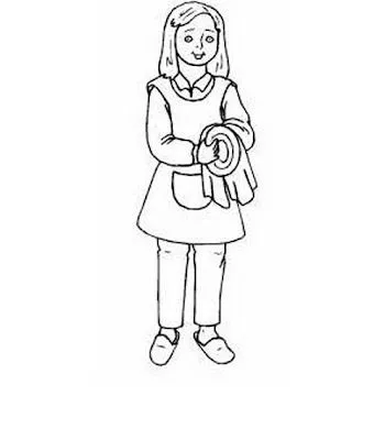 Niña lavando ropa para colorear - Imagui