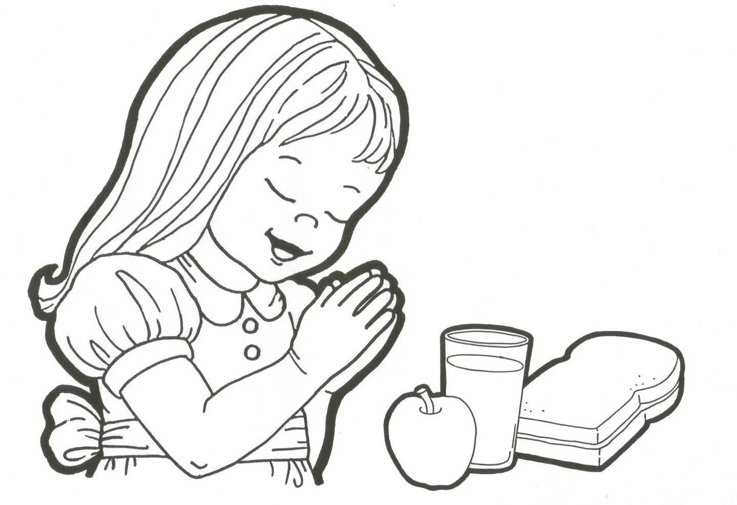 Niña orando por los alimentos para colorear ~ Dibujos Cristianos ... Niña orando por los alimentos para colorear ~ Dibujos Cristianos ...