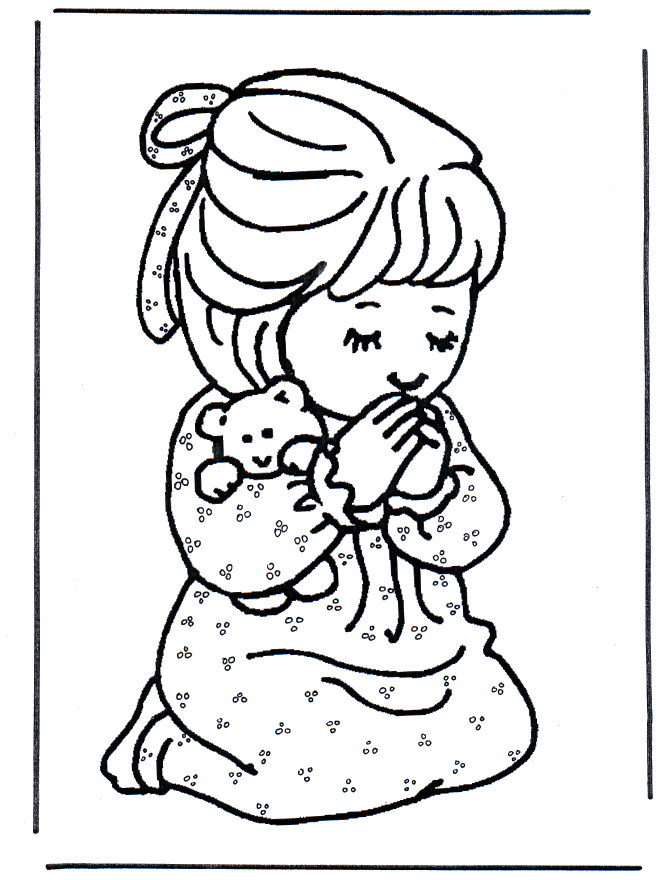 NIÑA Orando Colouring Pages