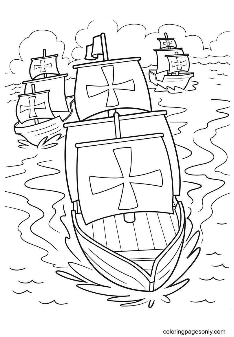 Nina, Pinta y Santa Maria Coloring Pages - Columbus Day Coloring Pages -  Coloring Pages For Kids And Adults