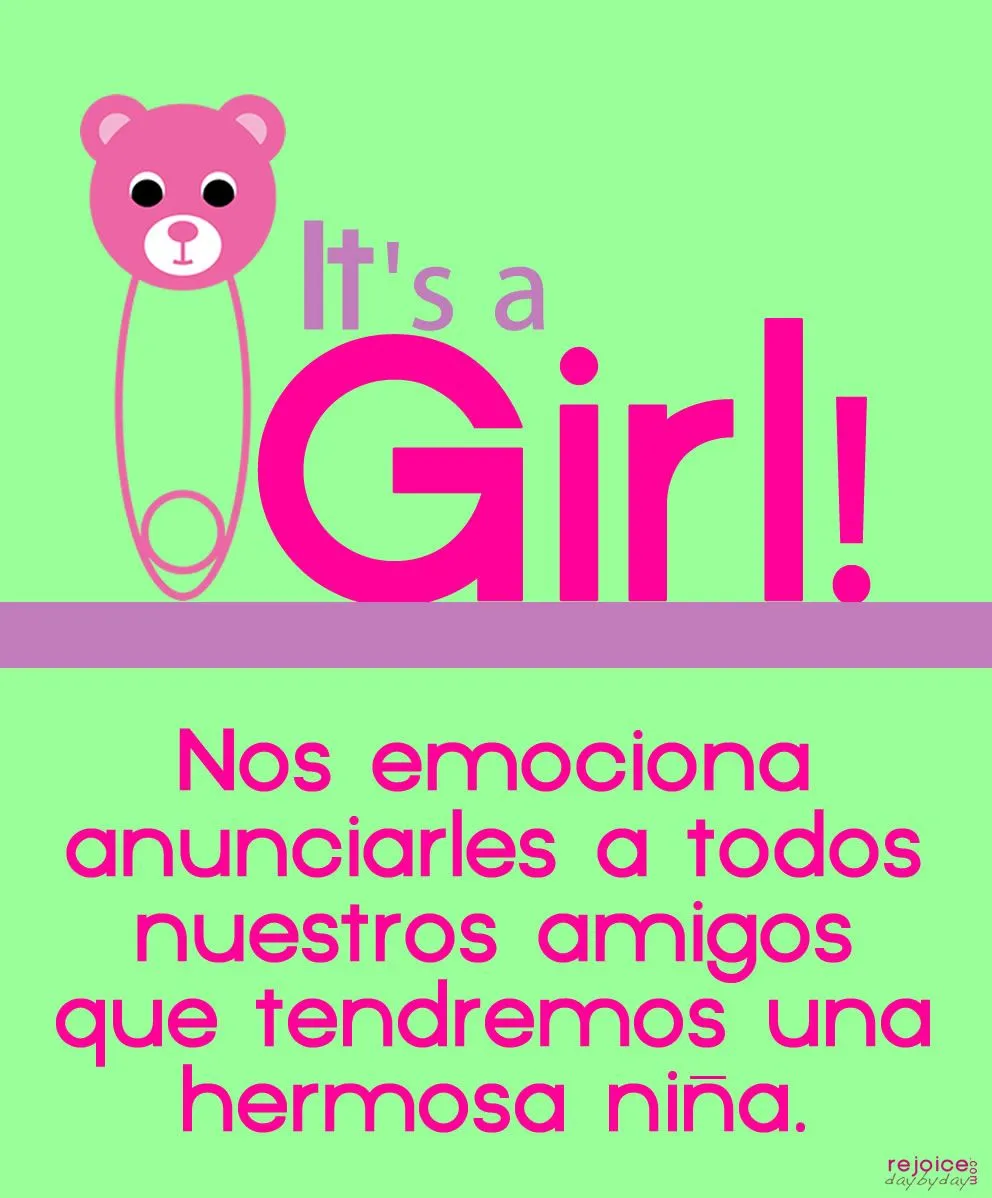 Es una niña! | Rejoice daybyday
