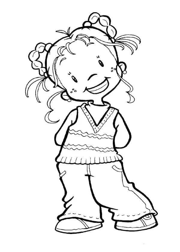 Niña riendo para colorear | Dibujos para colorear