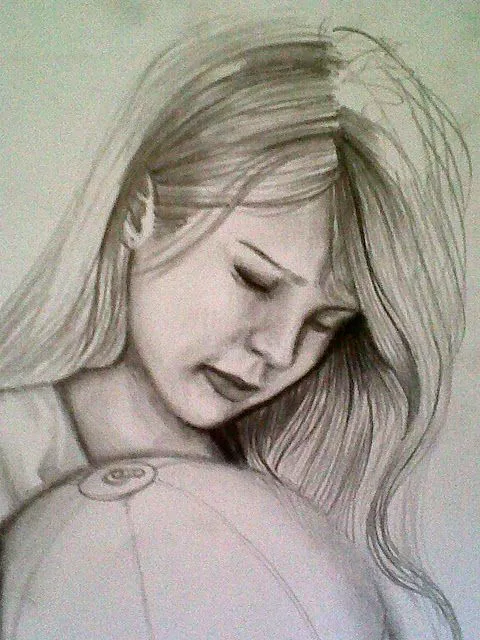 Imágenes de una niña triste en dibujo - Imagui