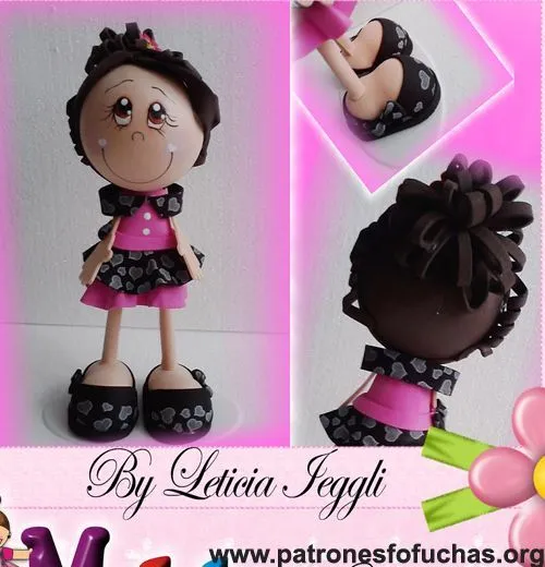 NIÑA VESTIDA ROSA | PatronesFofuchas Descarga este molde gratis ...