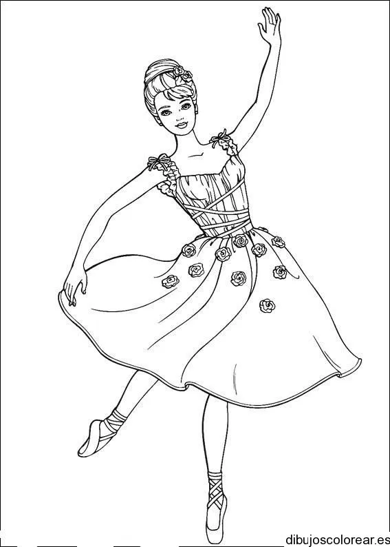 Dibujo de Barbie bailarina de ballet | Dibujos para Colorear