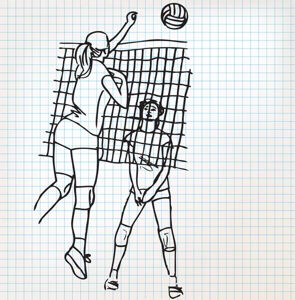 Niñas jugando voleibol dibujo ilustración — Vector stock © aroas ... Niñas jugando voleibol dibujo ilustración — Vector stock © aroas ...