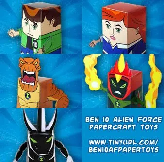 Ninjatoes' papercraft weblog: D/L #Ben10 Alien Force #papercraft toys: