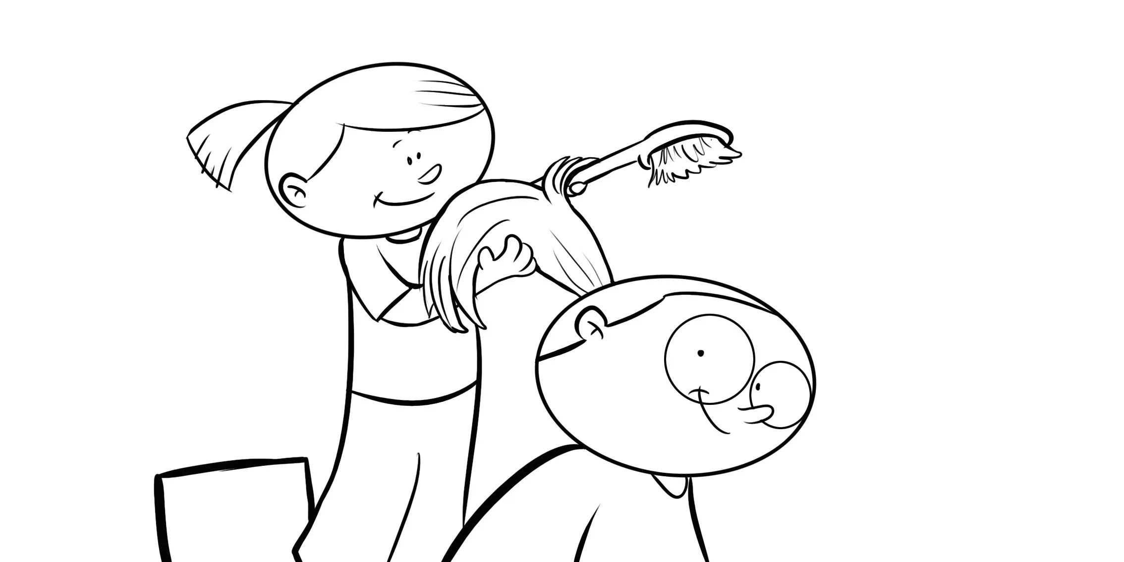 niño con abuela Colouring Pages