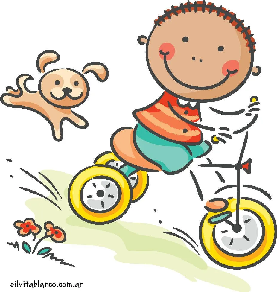 Niño en bicicleta caricatura - Imagui
