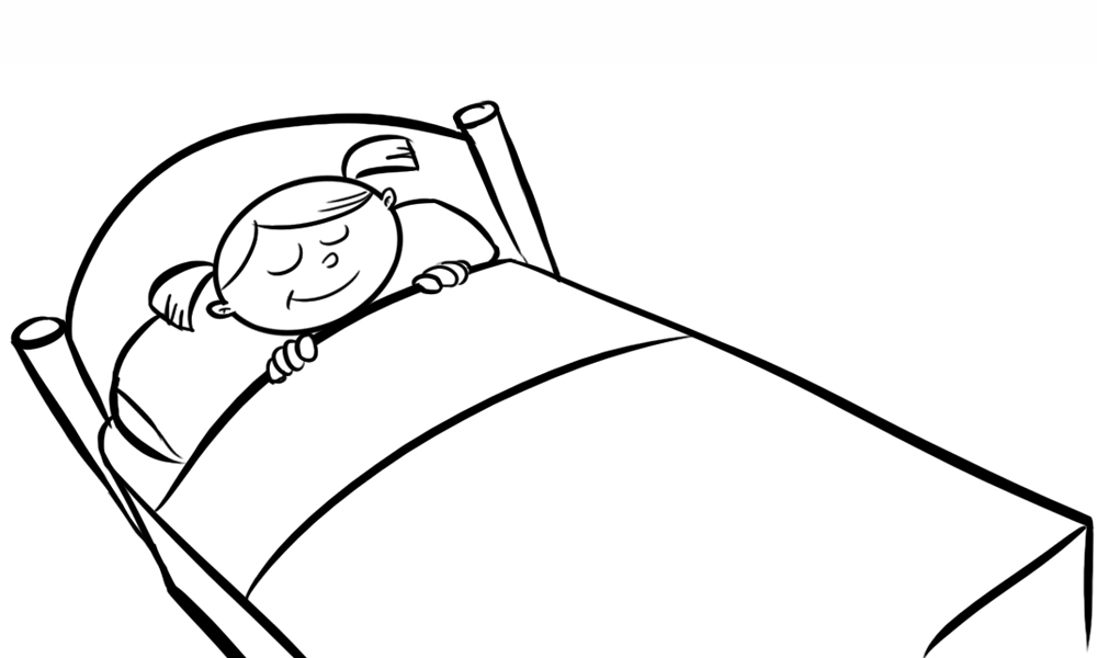 Niño en cama durmiendo Colouring Pages