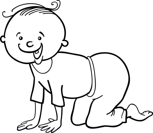 Niño caminando en cuatro patas para colorear libro — Vector stock ... Niño caminando en cuatro patas para colorear libro — Vector stock ...