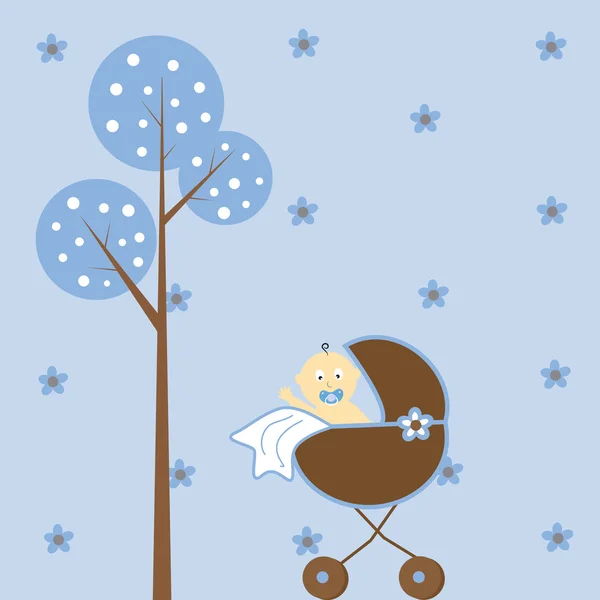niño en la carriola — Vector stock © keeweegirl #5399299